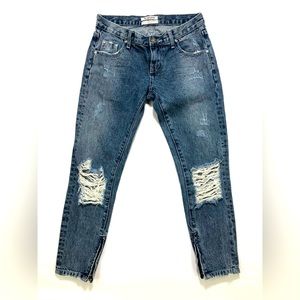 One x One Teaspoon Freebird Low Waist Distressed Rigid Skinny Jeans Women's 26